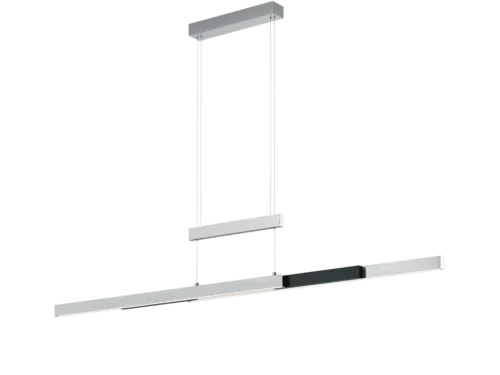 Hanglamp Graldona zwart, moderne lineaire set van 3 met geborsteld aluminium en boven/onder lichtpunt