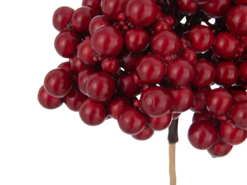Kunsttak Vaurmol rood met glanzende bessen, slank steeltje en decoratieve winterse uitstraling