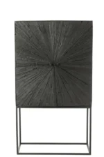 Kast Klaaner Zwart 40 cm met gerecycled hout en slank ijzeren frame, stoere opbergkast