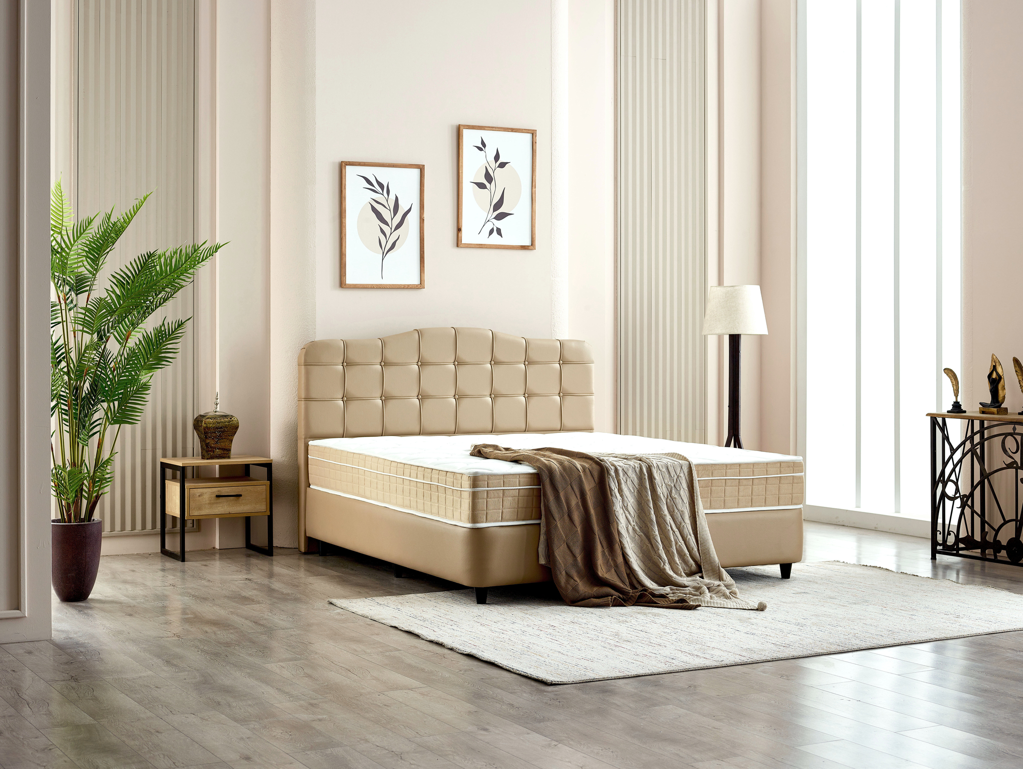 Boxspring Sliebol Beige 160x200 - Afbeelding 3
