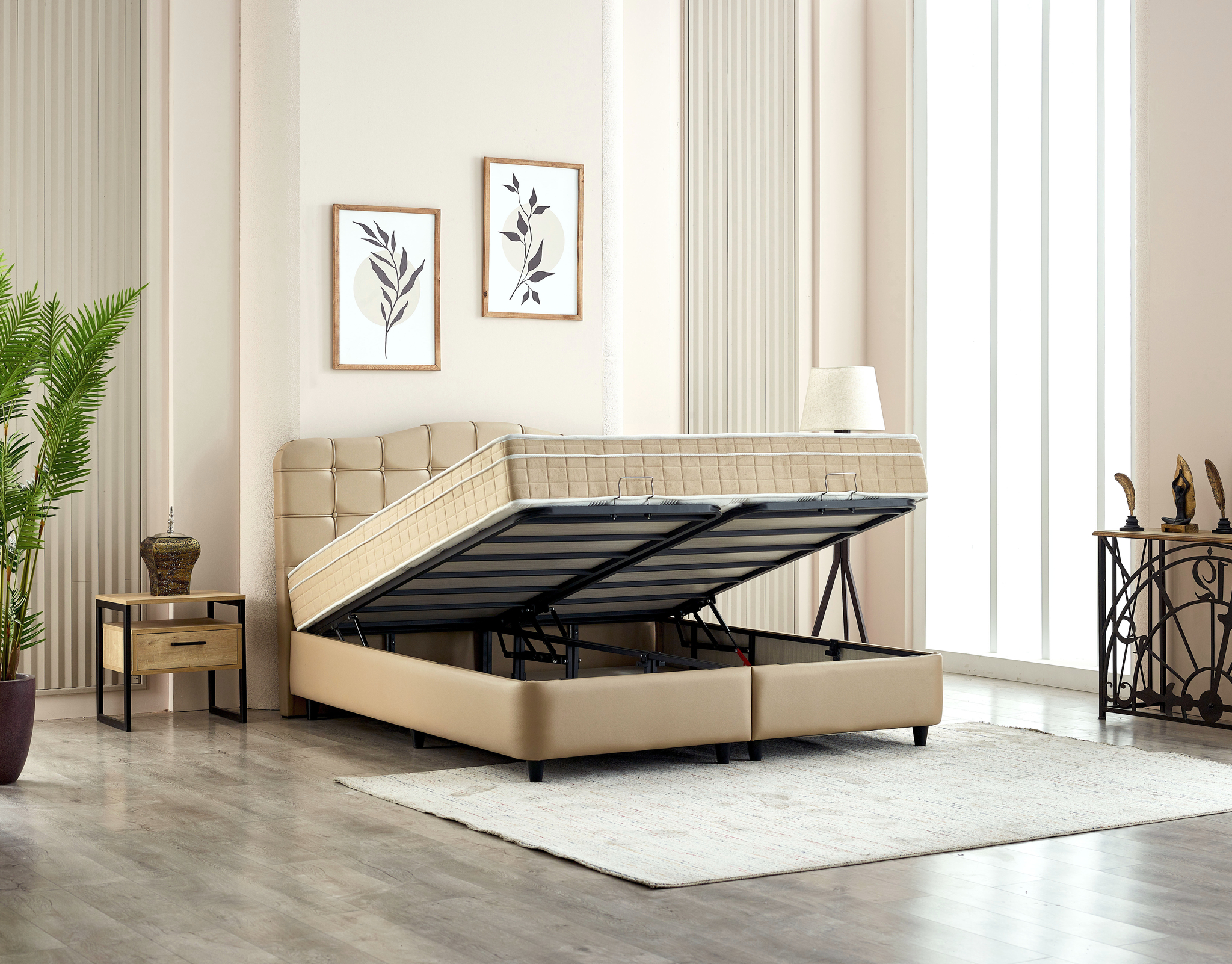 Boxspring Sliebol Beige 160x200 - Afbeelding 4