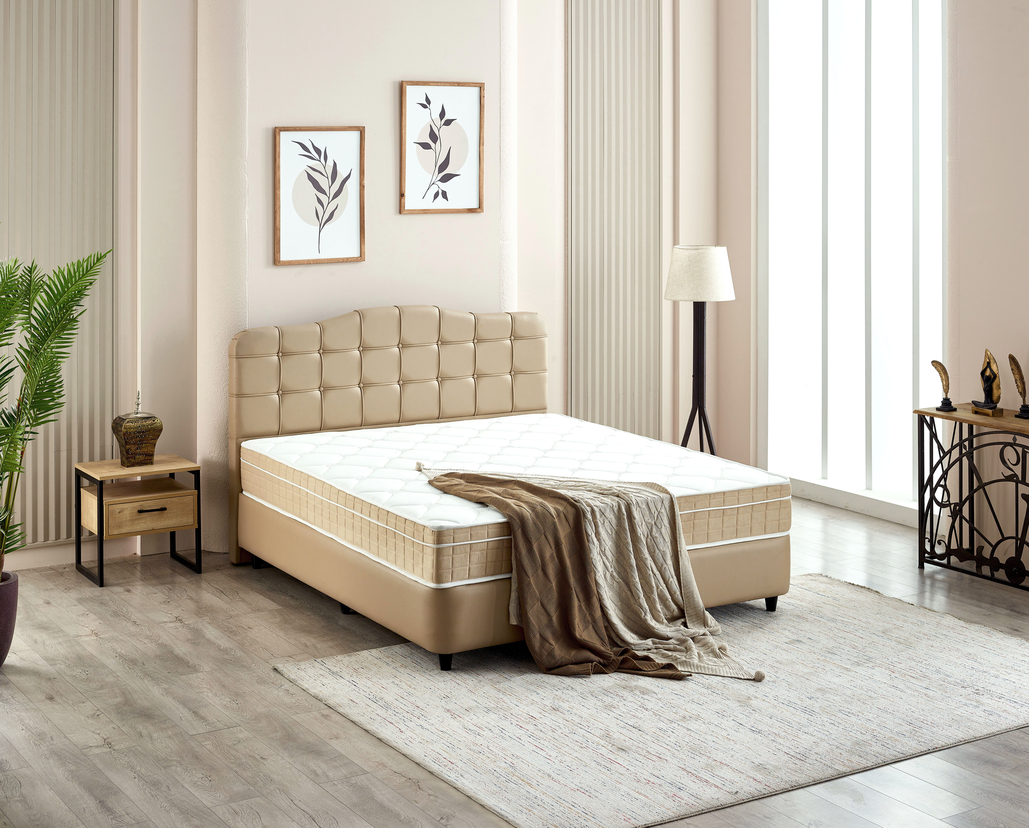 Boxspring Sliebol Beige 160x200 - Afbeelding 6