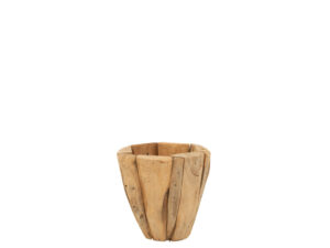 Bloempot Lemmer Teak Naturel H30 cm