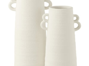 Vaas Feesas Klei Wit H55 cm