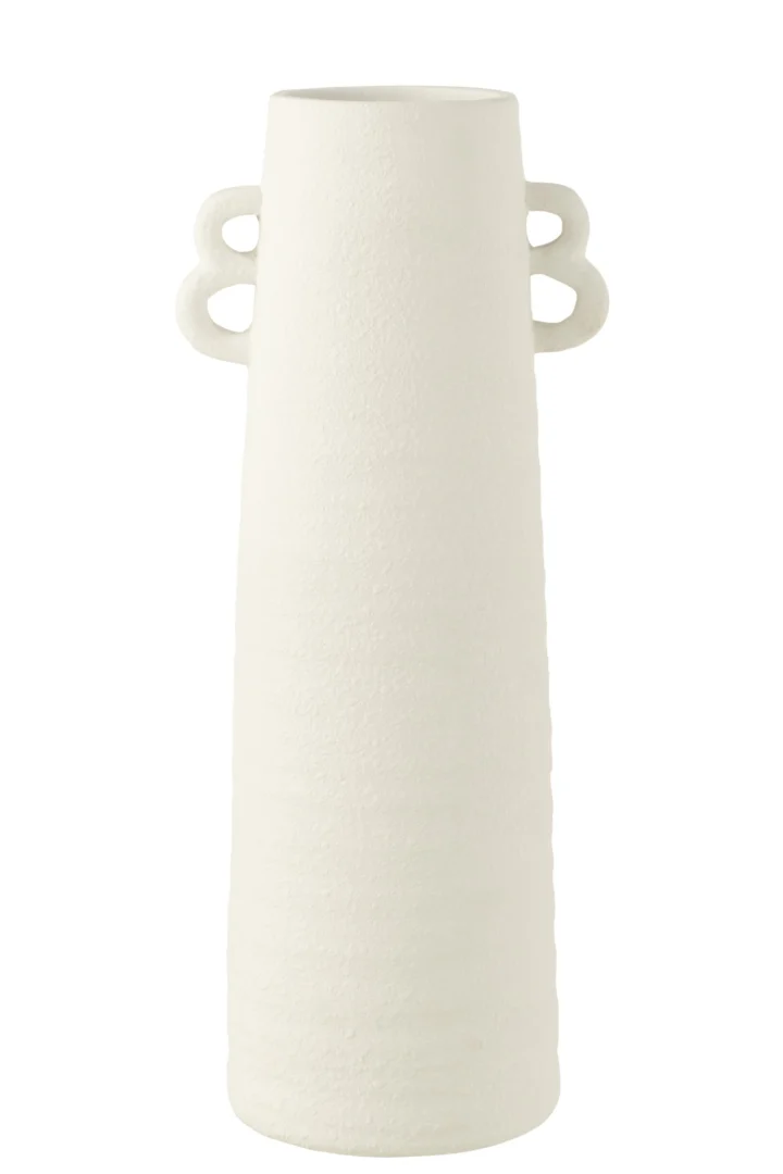 Vaas Feesas Klei Wit H55 cm - Afbeelding 3