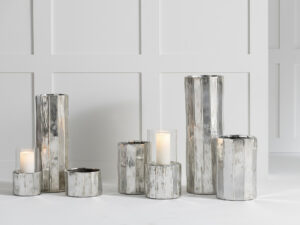 Bloempot Lautora Klei Zilver H25,5 cm