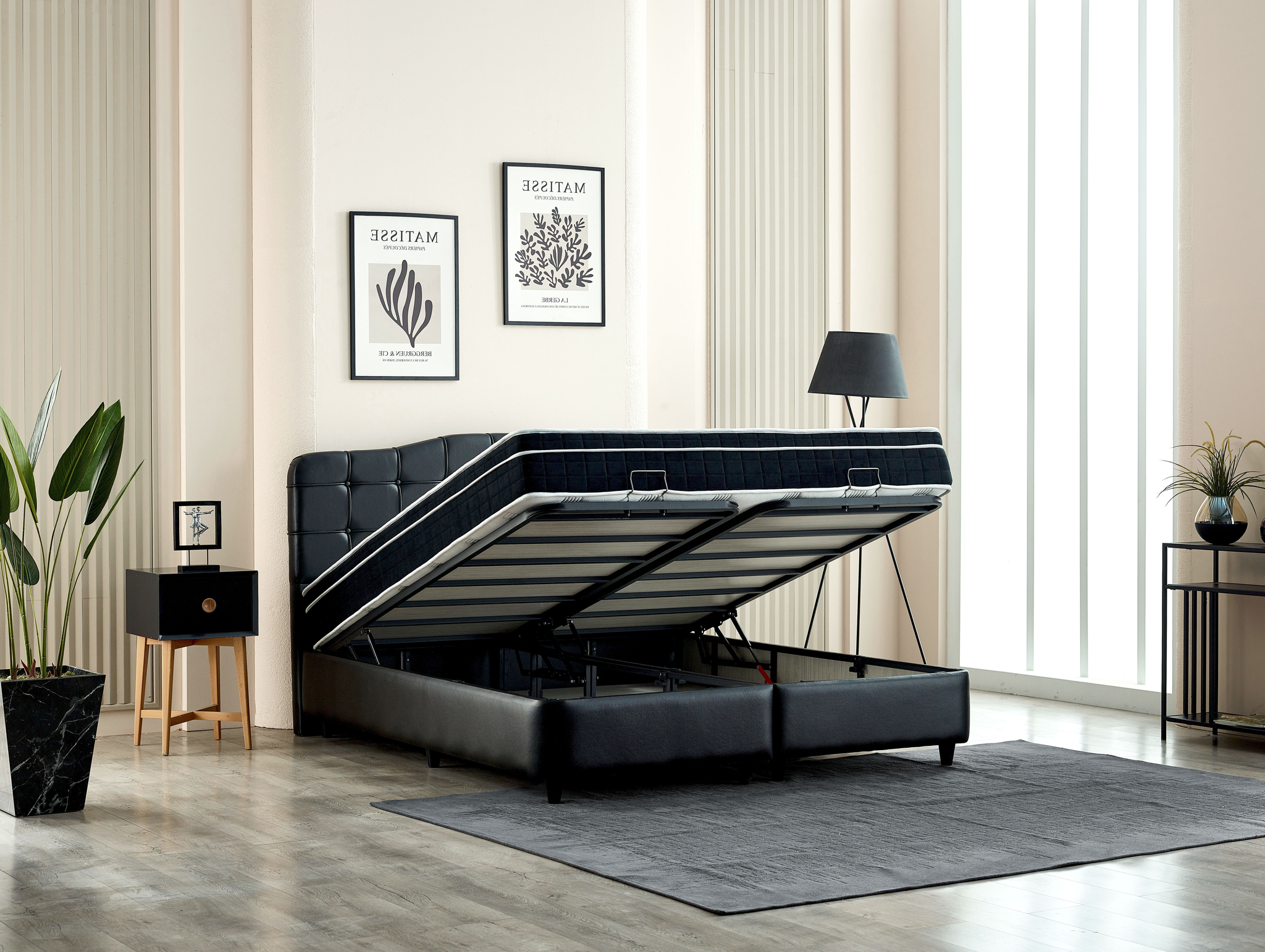 Boxspring Taultane Zwart 160x200 - Afbeelding 4
