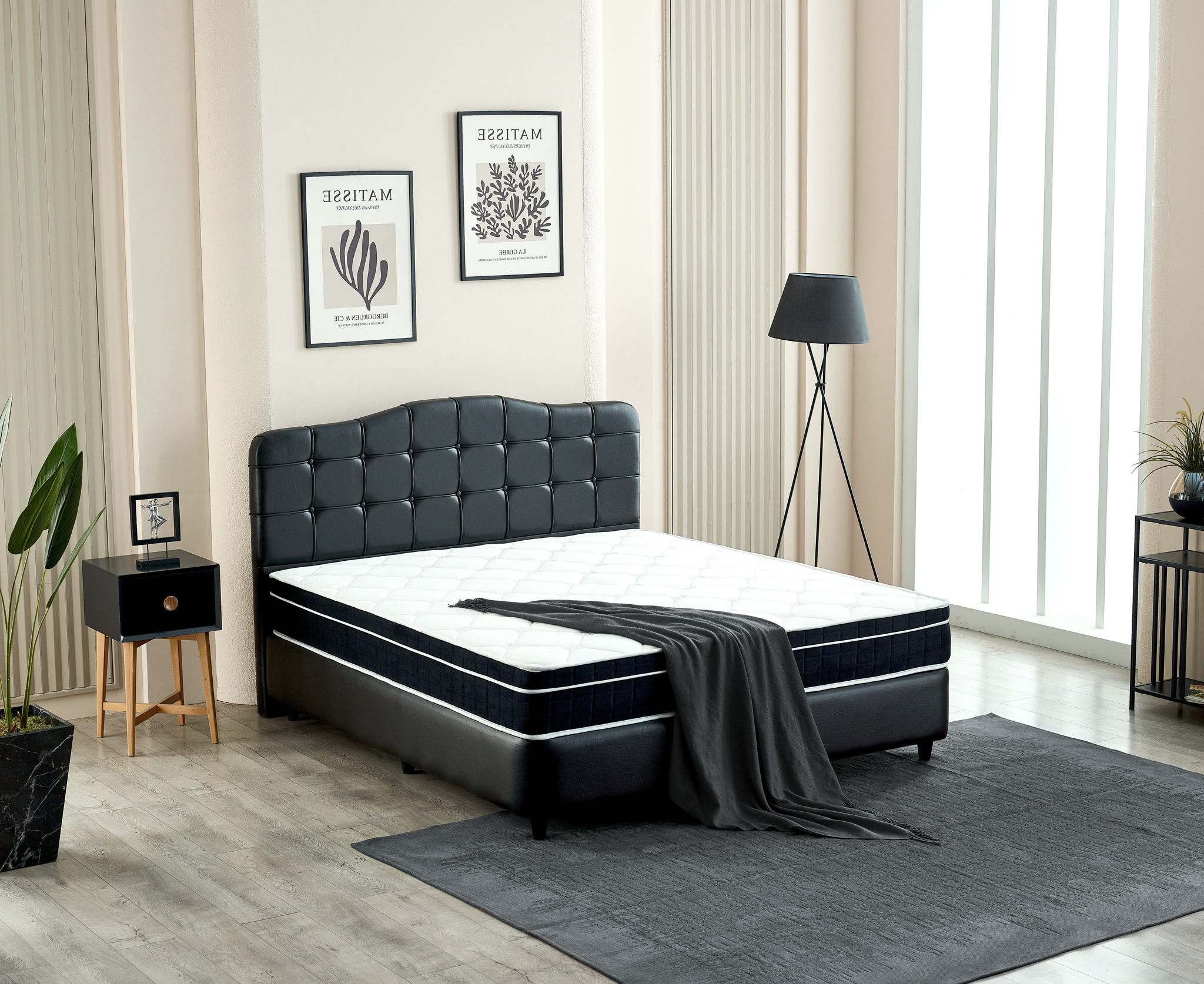 Boxspring Taultane Zwart 160x200 - Afbeelding 6