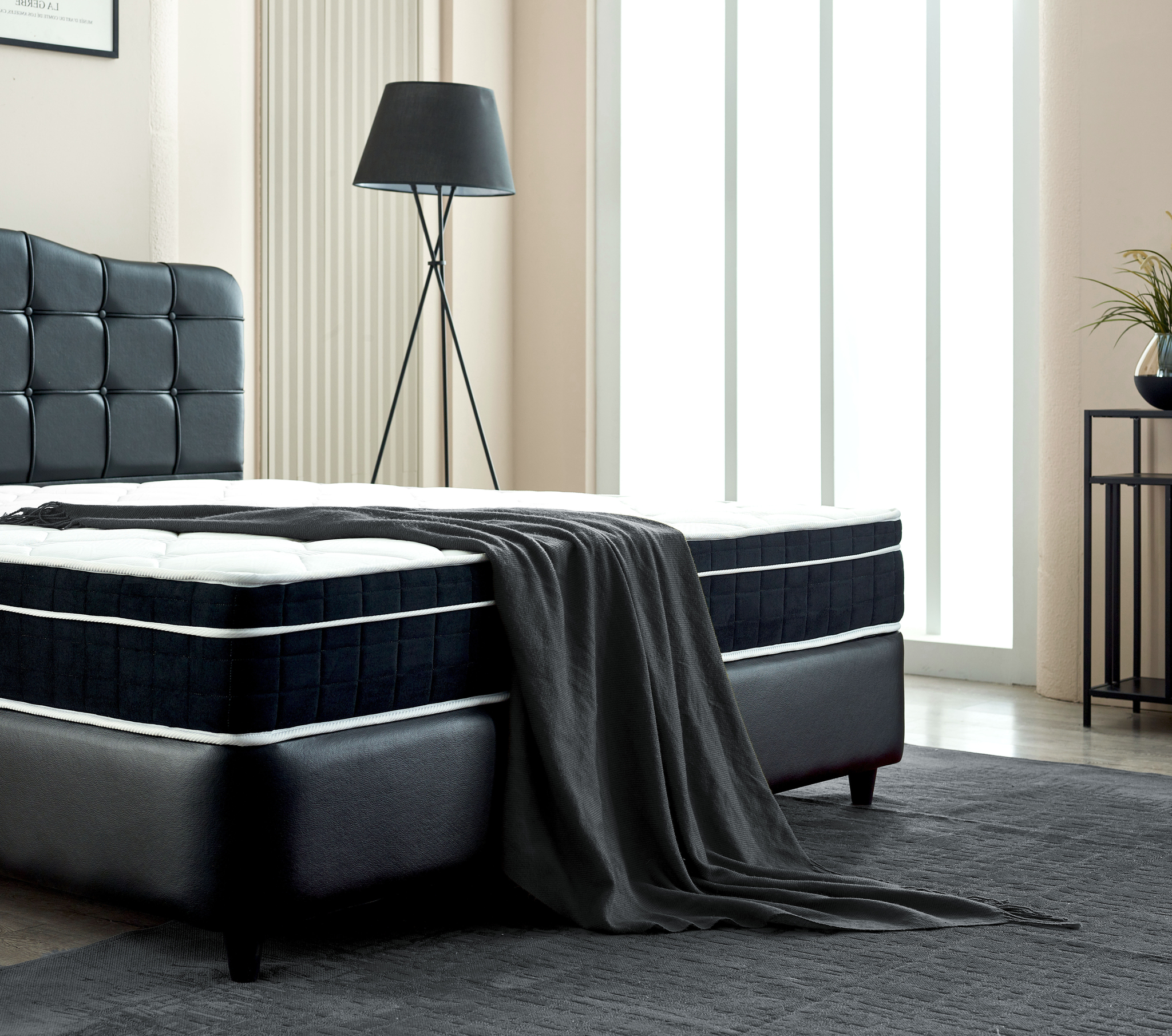 Boxspring Taultane Zwart 160x200 - Afbeelding 8