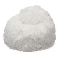 Witte Zitzak Diennik van schapenvacht met zachte, fluffy Scandinavische uitstraling