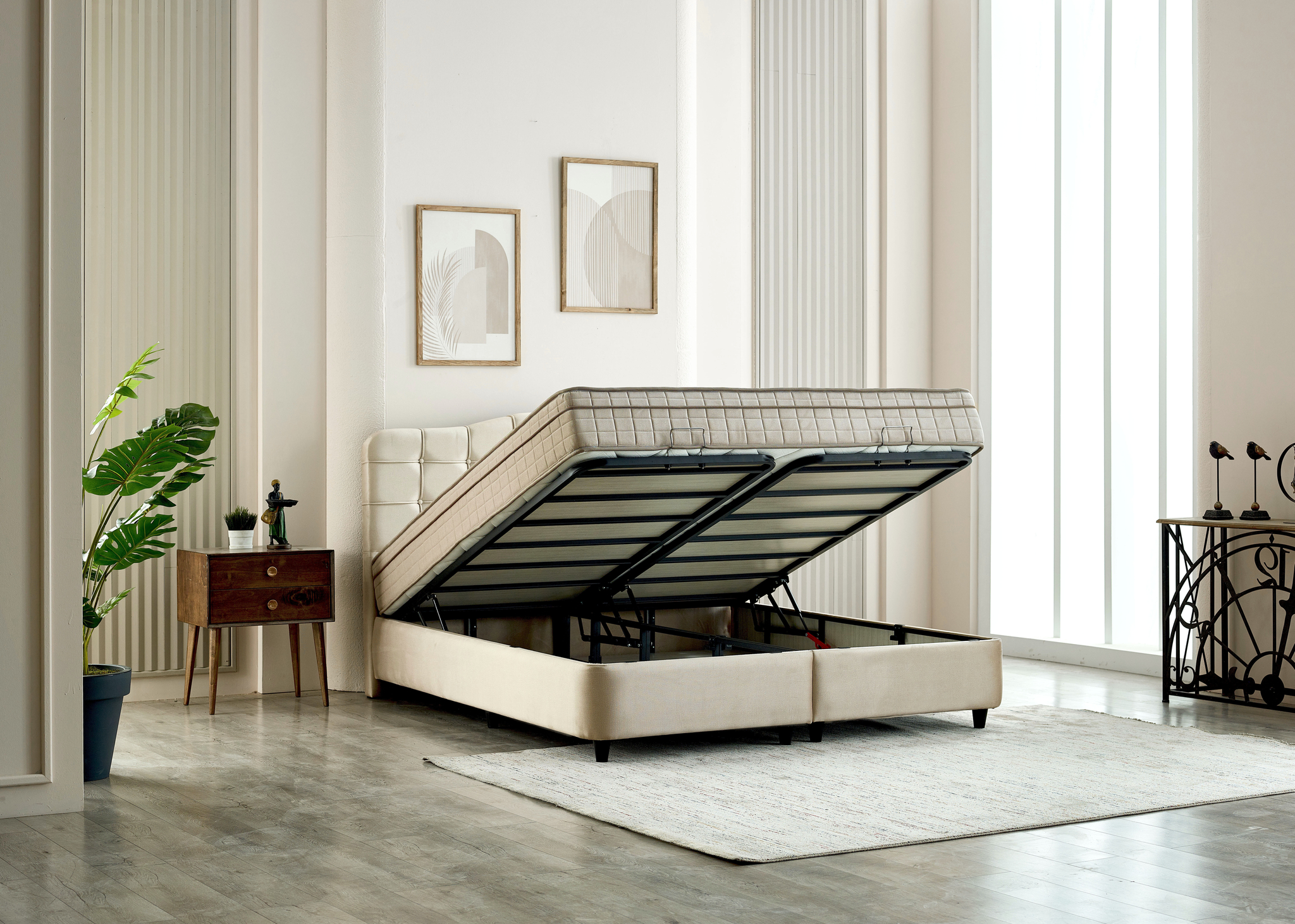 Boxspring Saasken Beige 140x200 - Afbeelding 4
