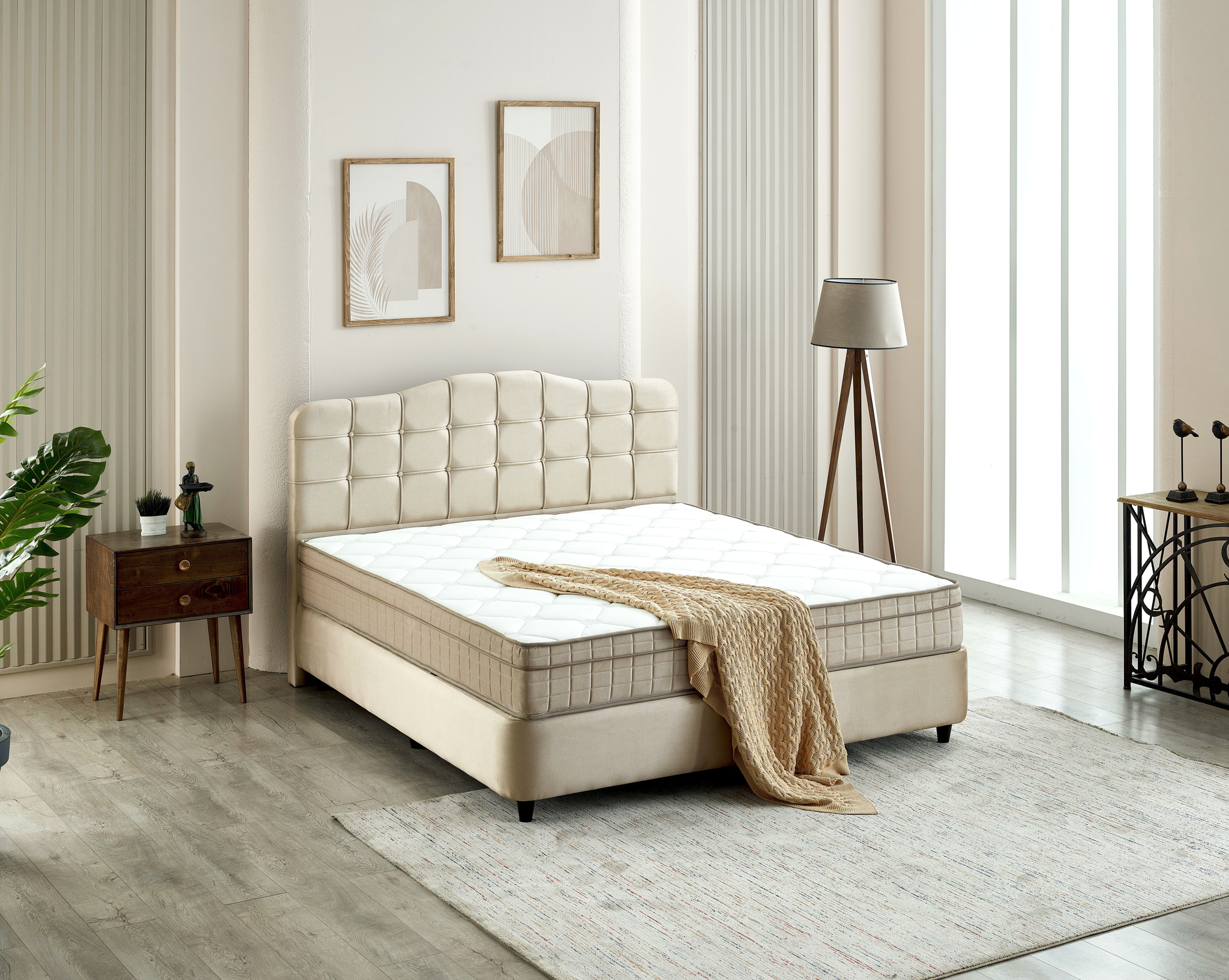 Boxspring Saasken Beige 140x200 - Afbeelding 6