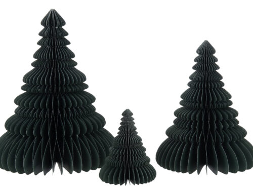 Kerstboom Tutil Papier Groen H30 cm, gevouwen decoratieve kerstboom van papier in compact formaat