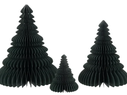 Kerstboom Tutil Papier Groen H30 cm, gevouwen decoratieve kerstboom van papier in compact formaat
