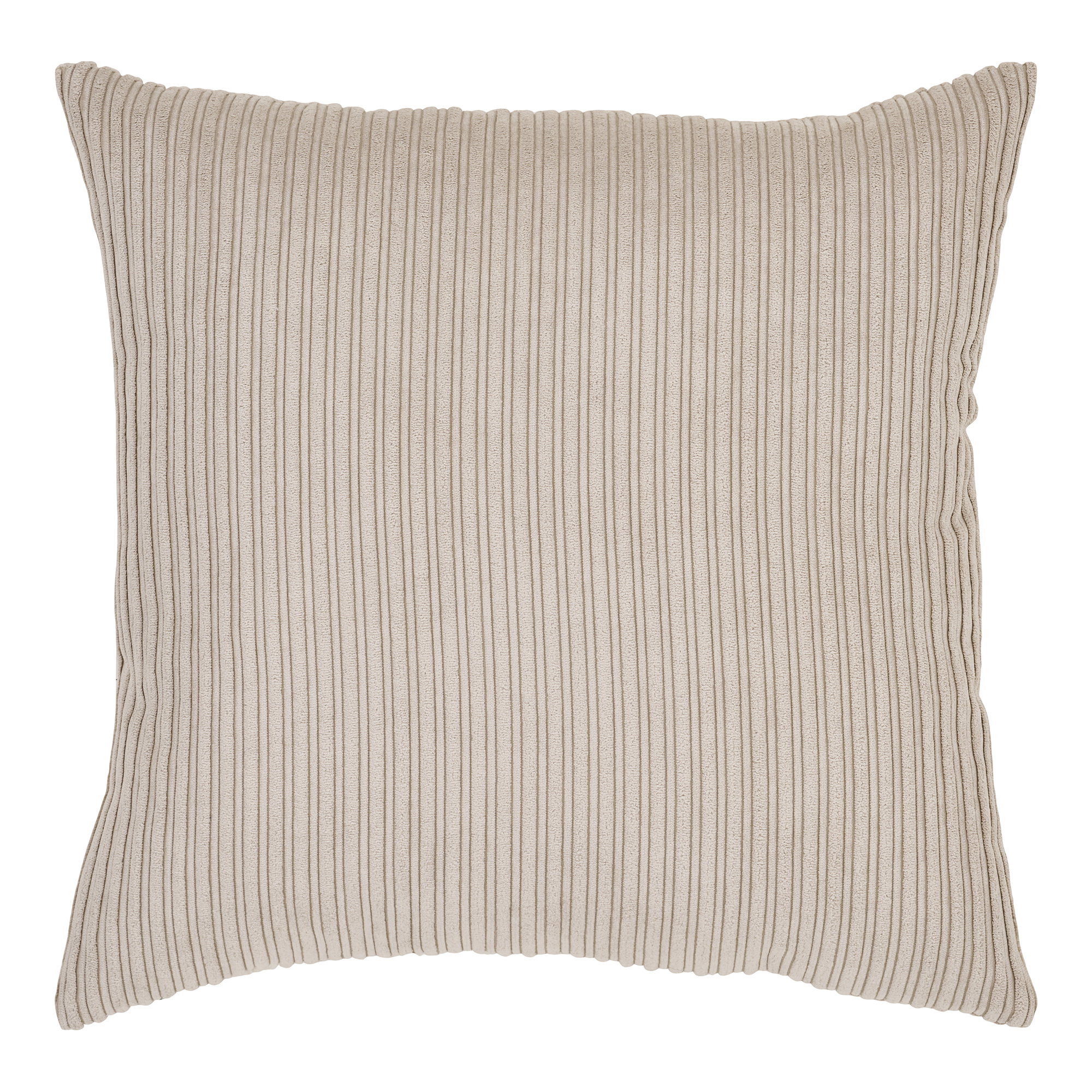 Kussen Jusik zand 45x45 cm met ribstructuur voor bank, fauteuil of bed