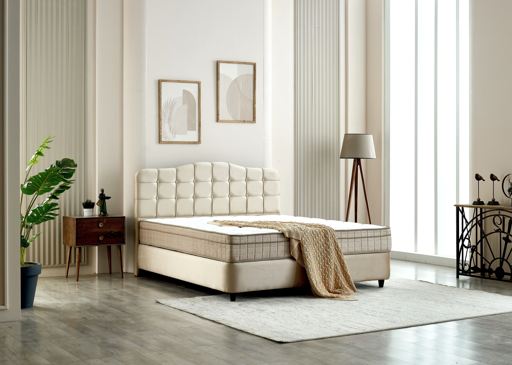 Boxspring Vauve Beige 180x200 - Afbeelding 3