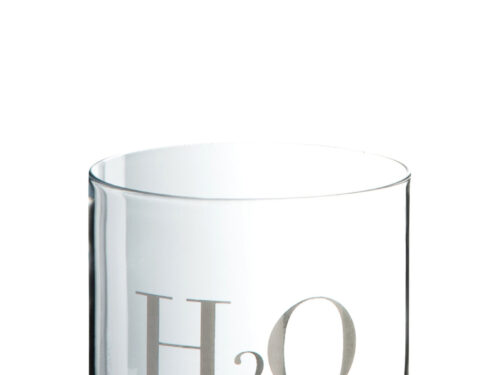 Transparant Geissang drinkglas van glas met H2O-opdruk, compact en helder voor dagelijks gebruik