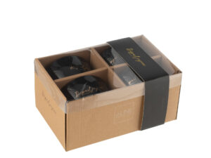 Kom Leeltil Porselein Zwart - Set van 4