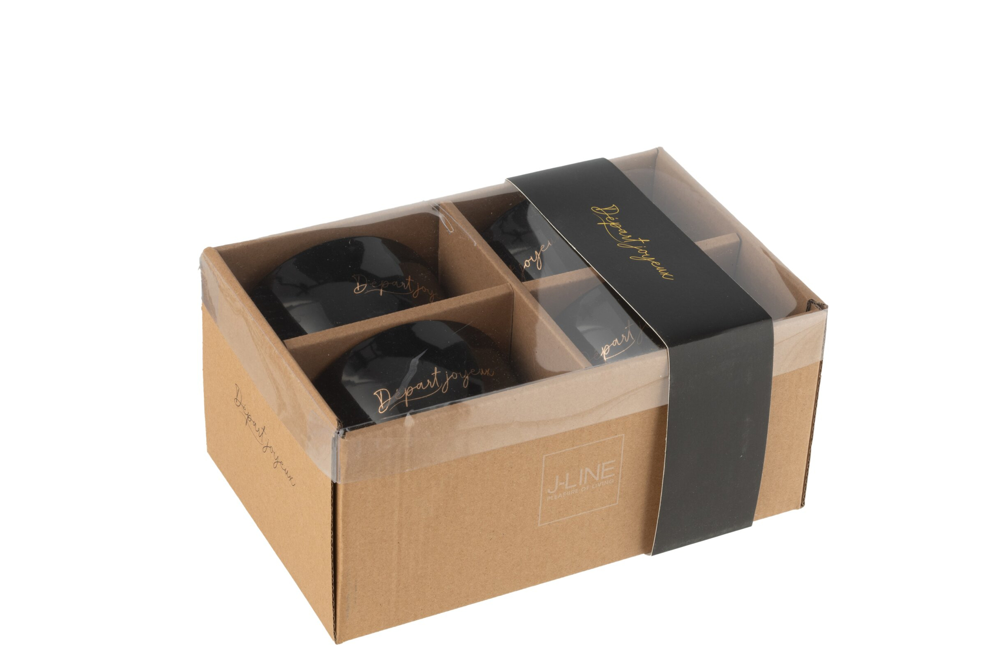 Kom Leeltil Porselein Zwart - Set van 4