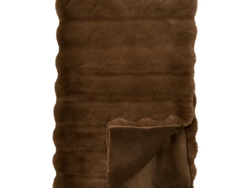 Plaid Pauldano bruin 130x180 cm, zachte fluffy plaid met warme luxe uitstraling
