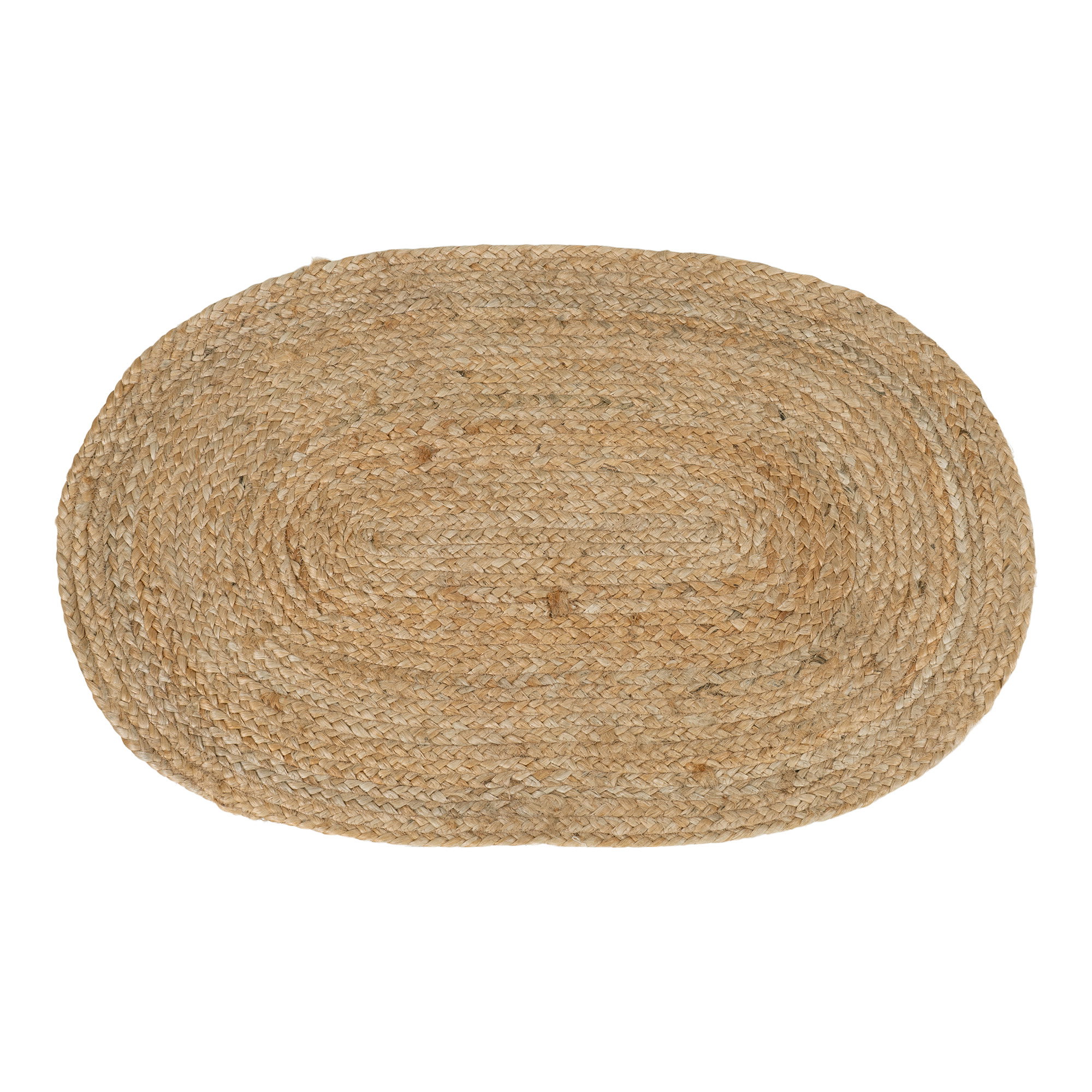 Deurmat Hokek naturel jute 80x50 cm met gevlochten structuur en ovale vorm