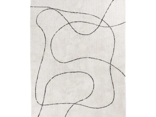 Vloerkleed Devor meerkleurig katoen 160x230 cm met speels abstract lijnenspel in modern design