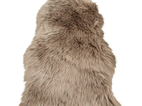 Lamsvacht Pumia 85x50 cm in lichtbruin, zachte polyester woonaccessoire met volle pool van 6,5 cm
