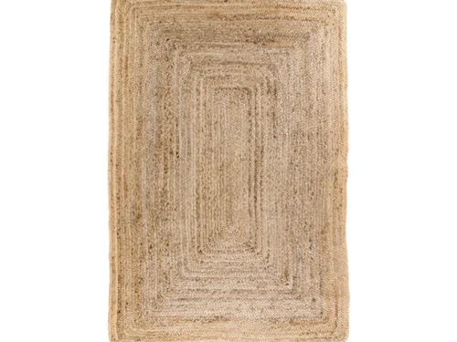Vloerkleed Grieskol naturel jute 90 x 60 cm, gevlochten met warme rustieke uitstraling