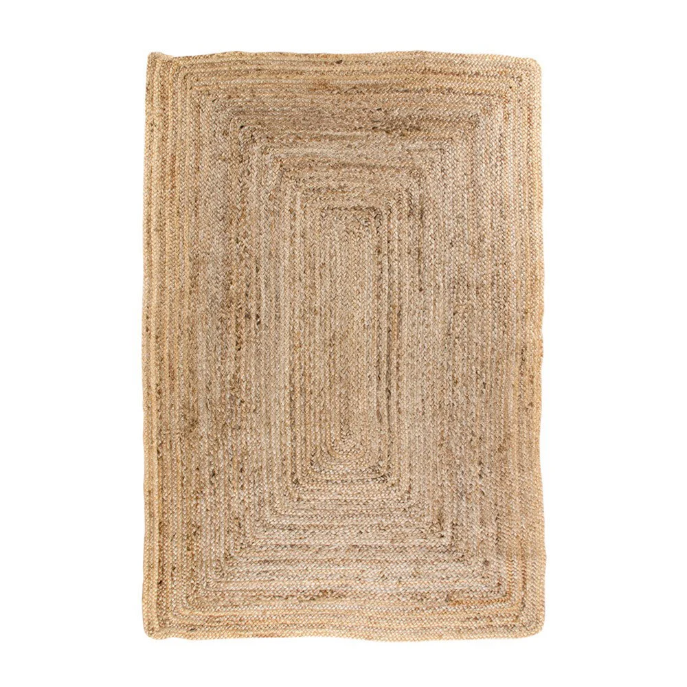 Vloerkleed Grommy naturel jute 180 x 120 cm, gevlochten met rustige, warme uitstraling