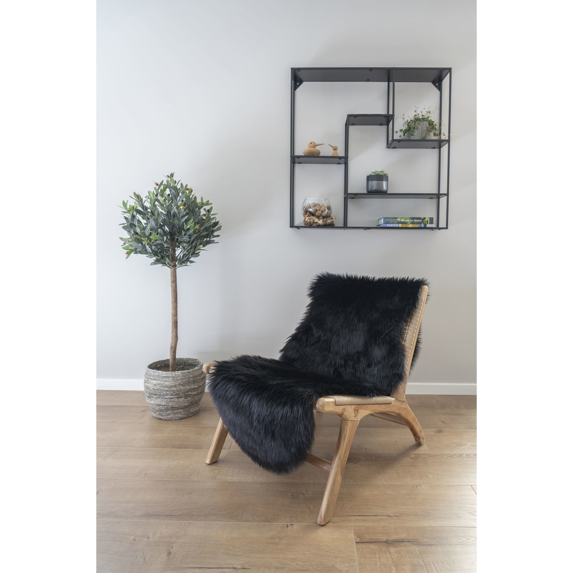 Lamsvacht Poormis Zwart 180x60 cm - Afbeelding 2
