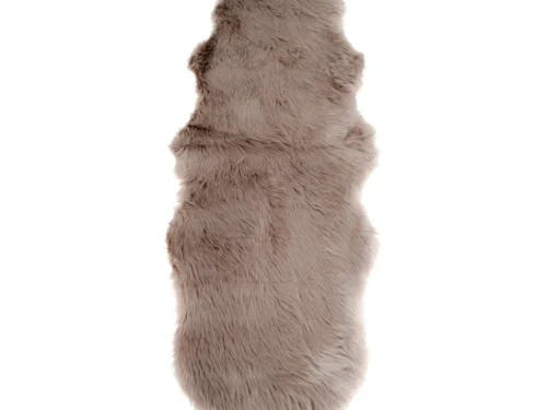 Lamsvacht Lutino lichtbruin polyester, 180 x 60 cm, met lange pool voor warme, zachte woonstijl