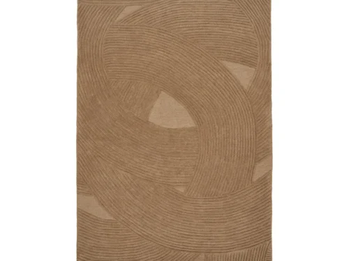 Bruin vloerkleed Zoondio 230x160 cm, handgetuft van 100% wol met rustig grafisch patroon