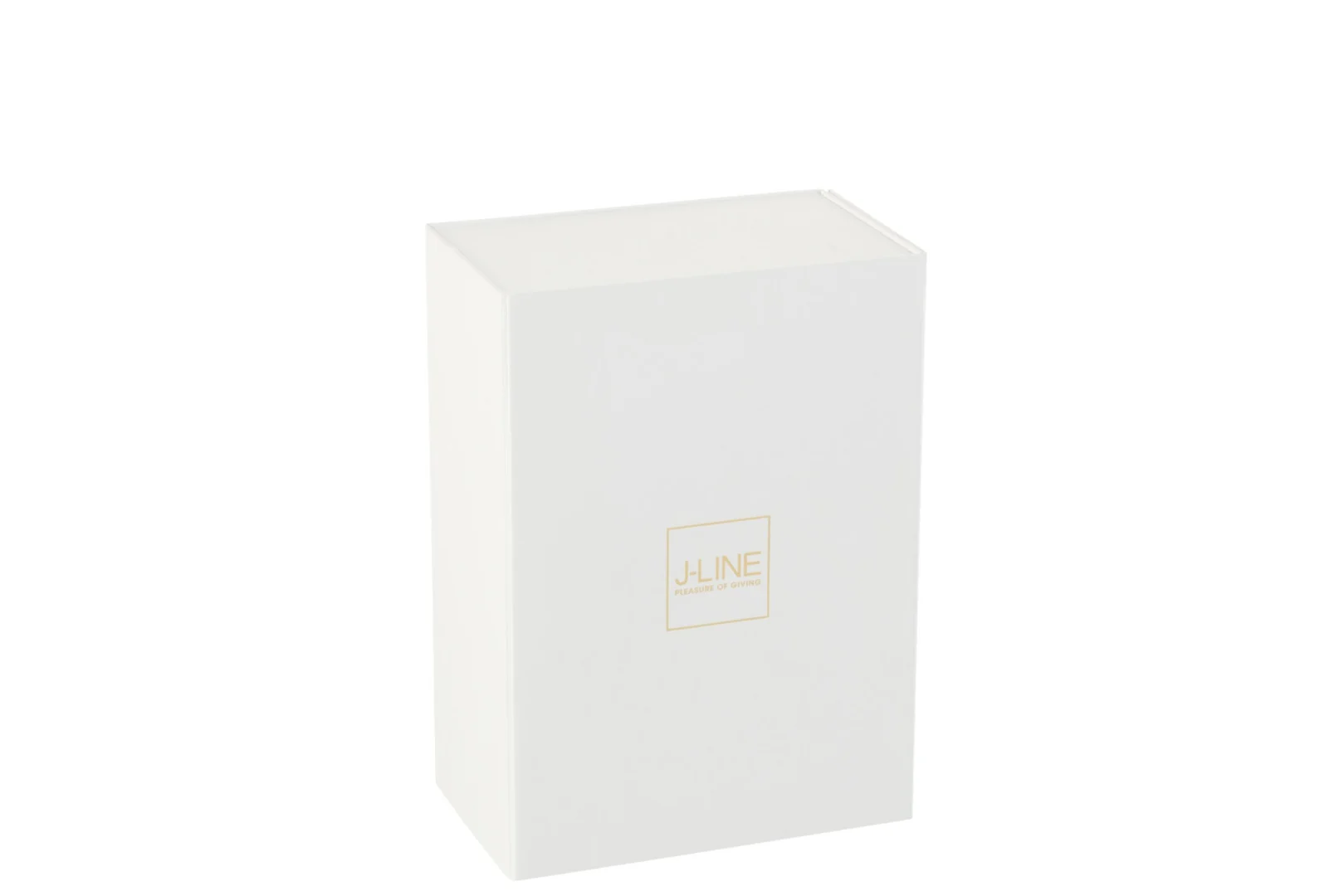 Witte Cadeaubox Lornes Papier met subtiel J-LINE logo, strak en stijlvol cadeauverpakking design