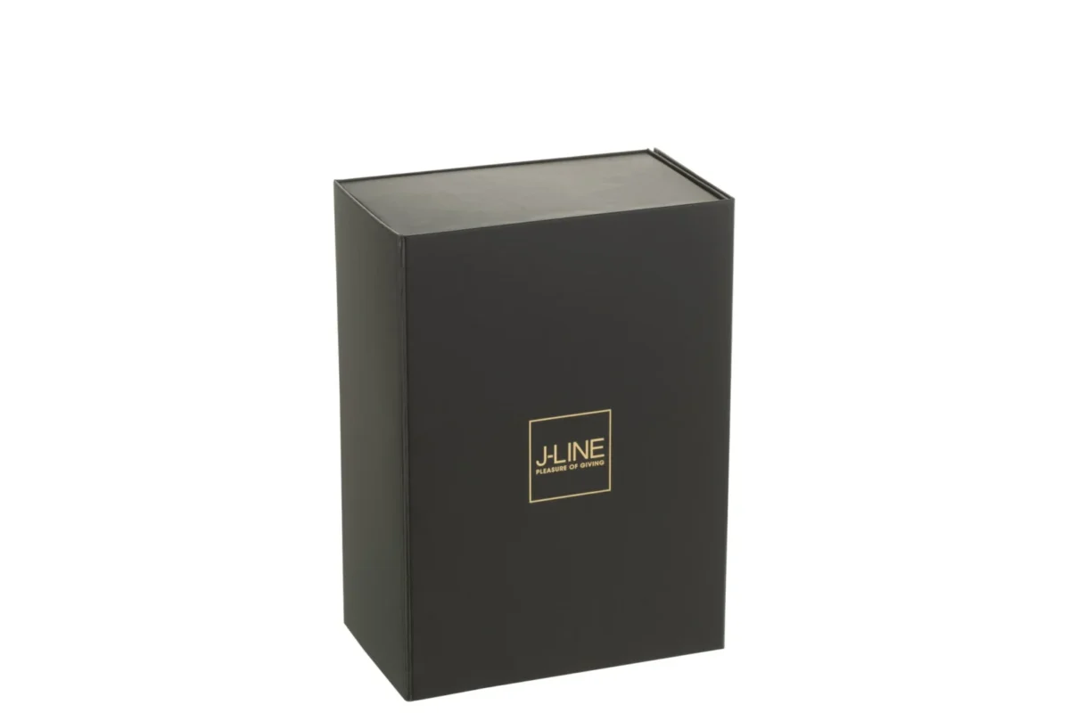 Zwarte Cadeaubox Gaannesta Papier met goudkleurig J-LINE logo, strakke afwerking en stijlvolle geschenkverpakking