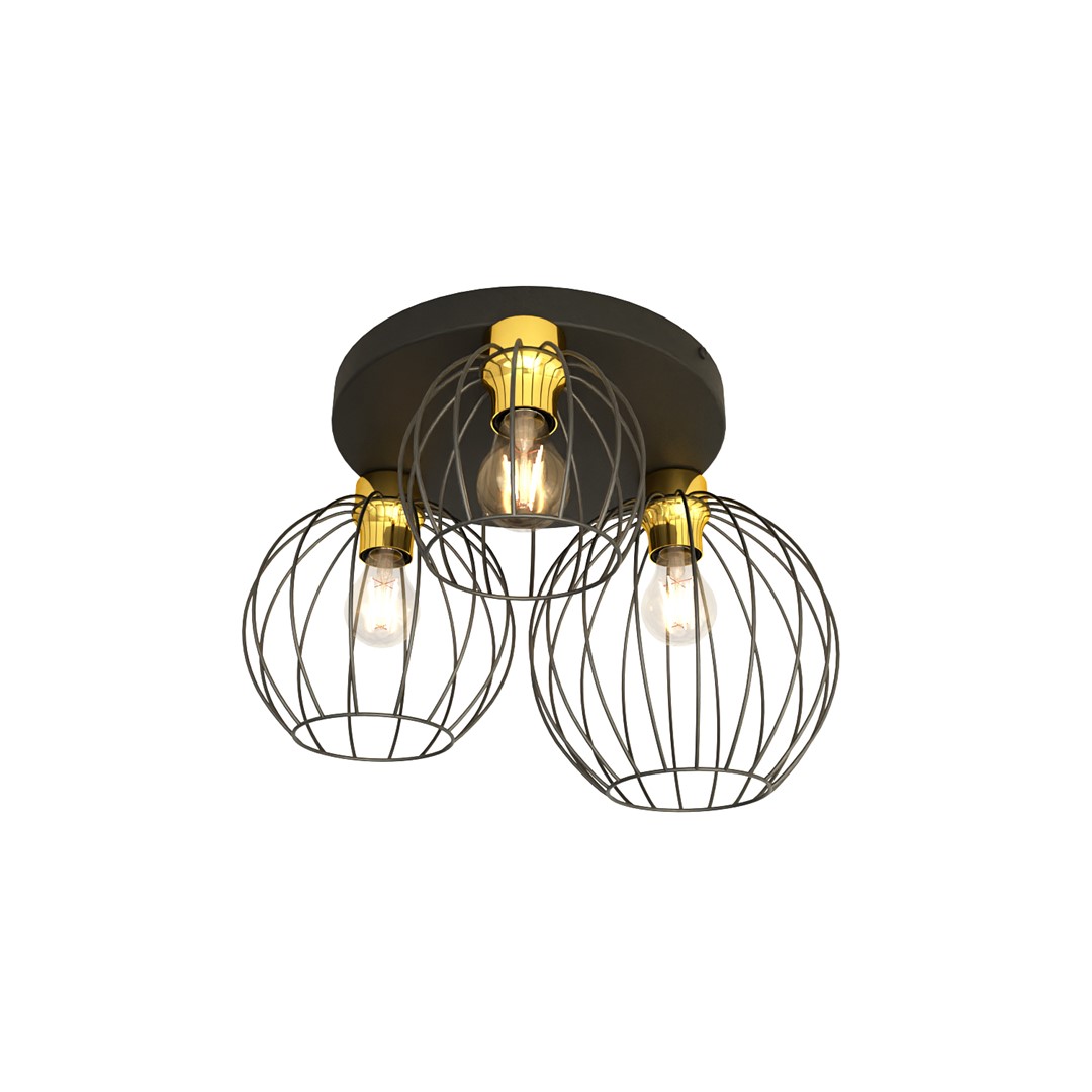 Plafondlamp Ressis Zwart Ø24 cm