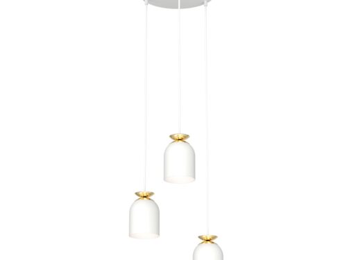 Hanglamp Heensine Wit Ø11 cm met drie verstelbare lichtpunten en strakke witte afwerking met goudaccenten