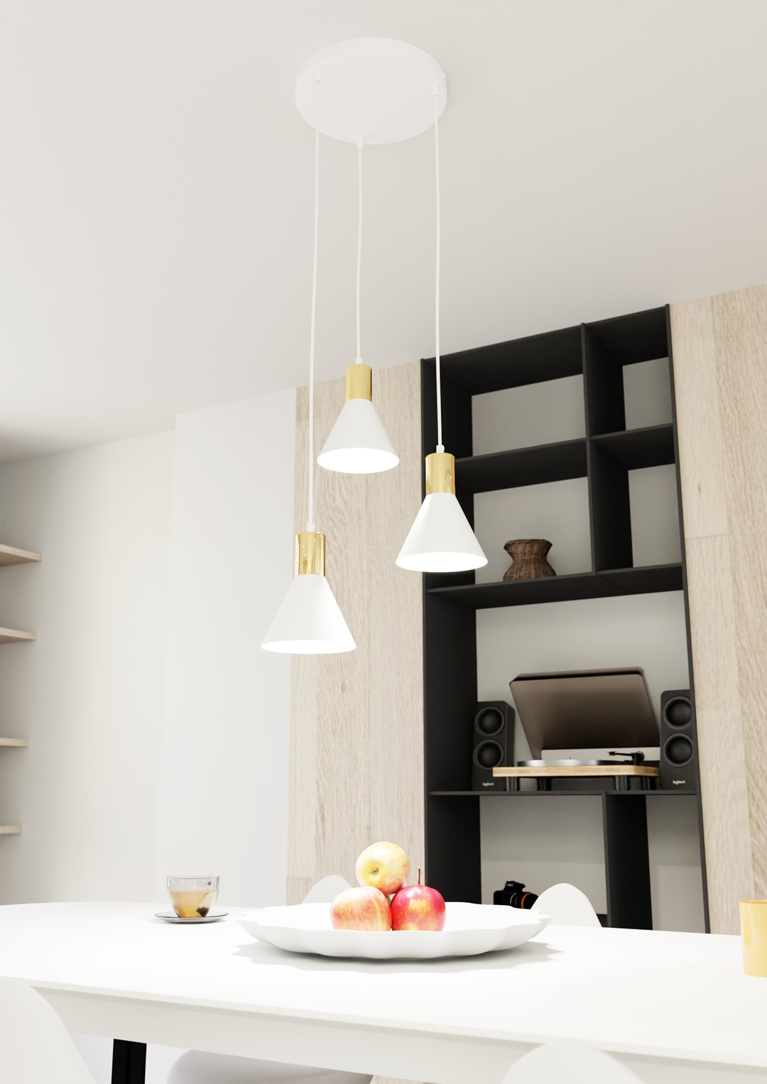 Hanglamp Lamonte Wit Ø16 cm - Afbeelding 2