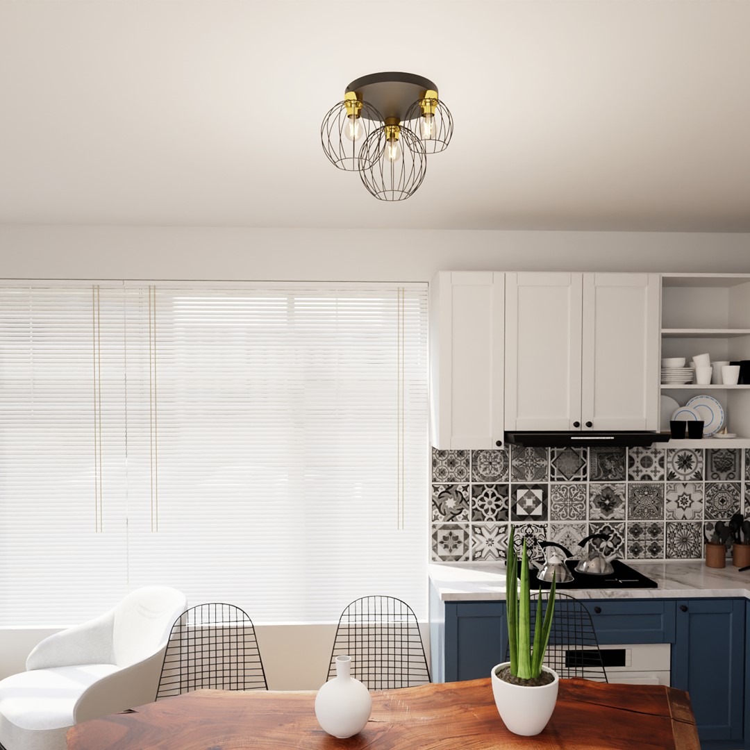 Plafondlamp Ressis Zwart Ø24 cm - Afbeelding 2