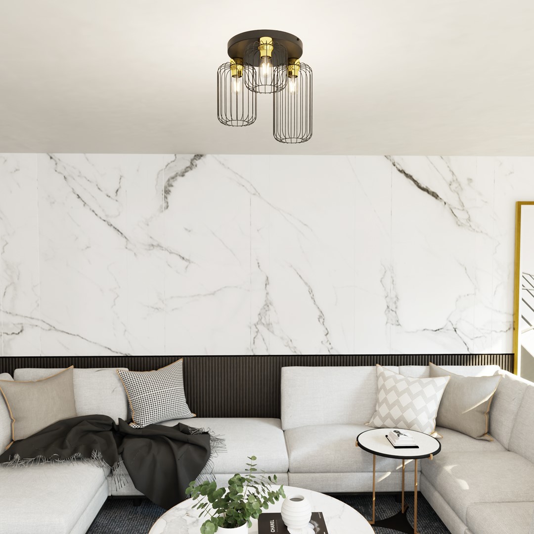 Plafondlamp Daudan Zwart Ø16 cm - Afbeelding 2
