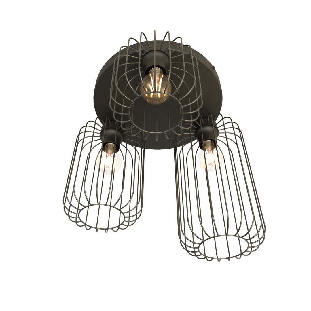 Plafondlamp Prauronte Zwart Ø16 cm - Afbeelding 2