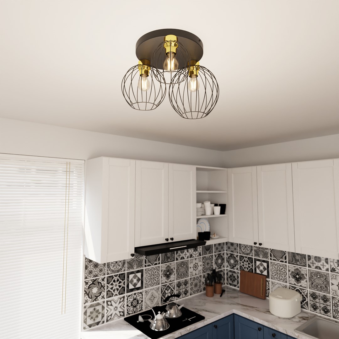 Plafondlamp Ressis Zwart Ø24 cm - Afbeelding 3