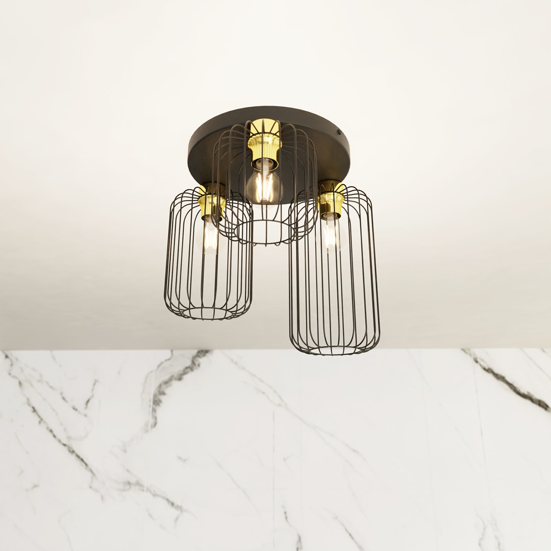 Plafondlamp Daudan Zwart Ø16 cm - Afbeelding 3
