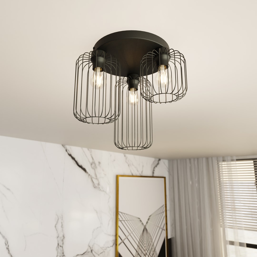 Plafondlamp Prauronte Zwart Ø16 cm - Afbeelding 3