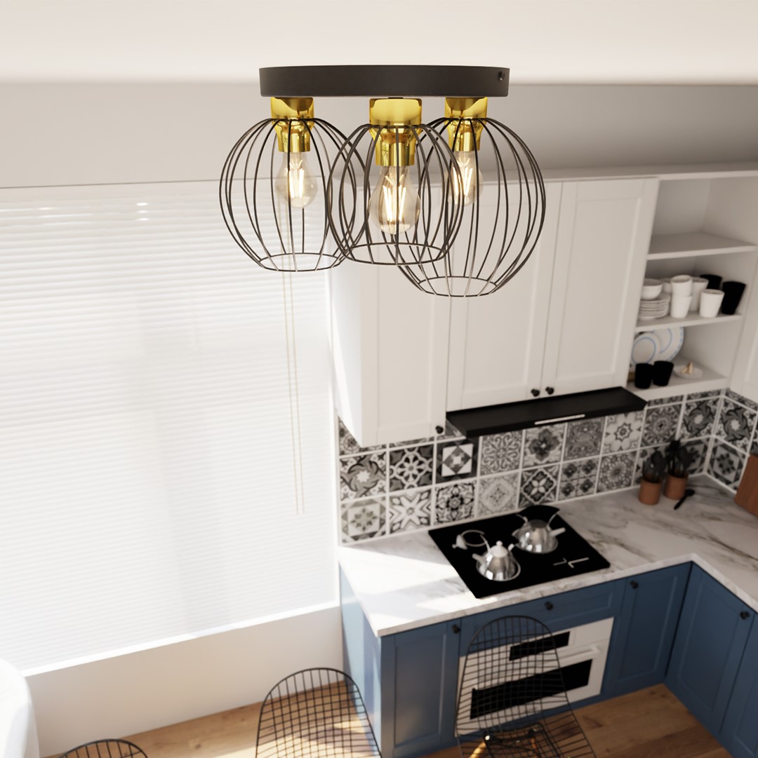 Plafondlamp Ressis Zwart Ø24 cm - Afbeelding 4