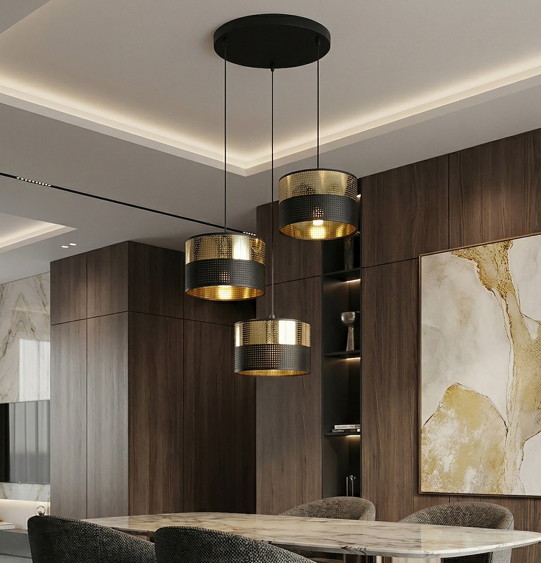 Hanglamp Gooltund Zwart Ø20 cm - Afbeelding 4