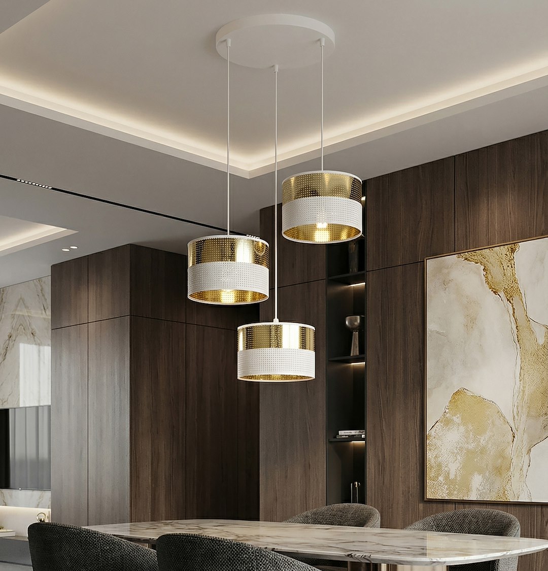 Hanglamp Gijon Wit Ø20 cm - Afbeelding 4