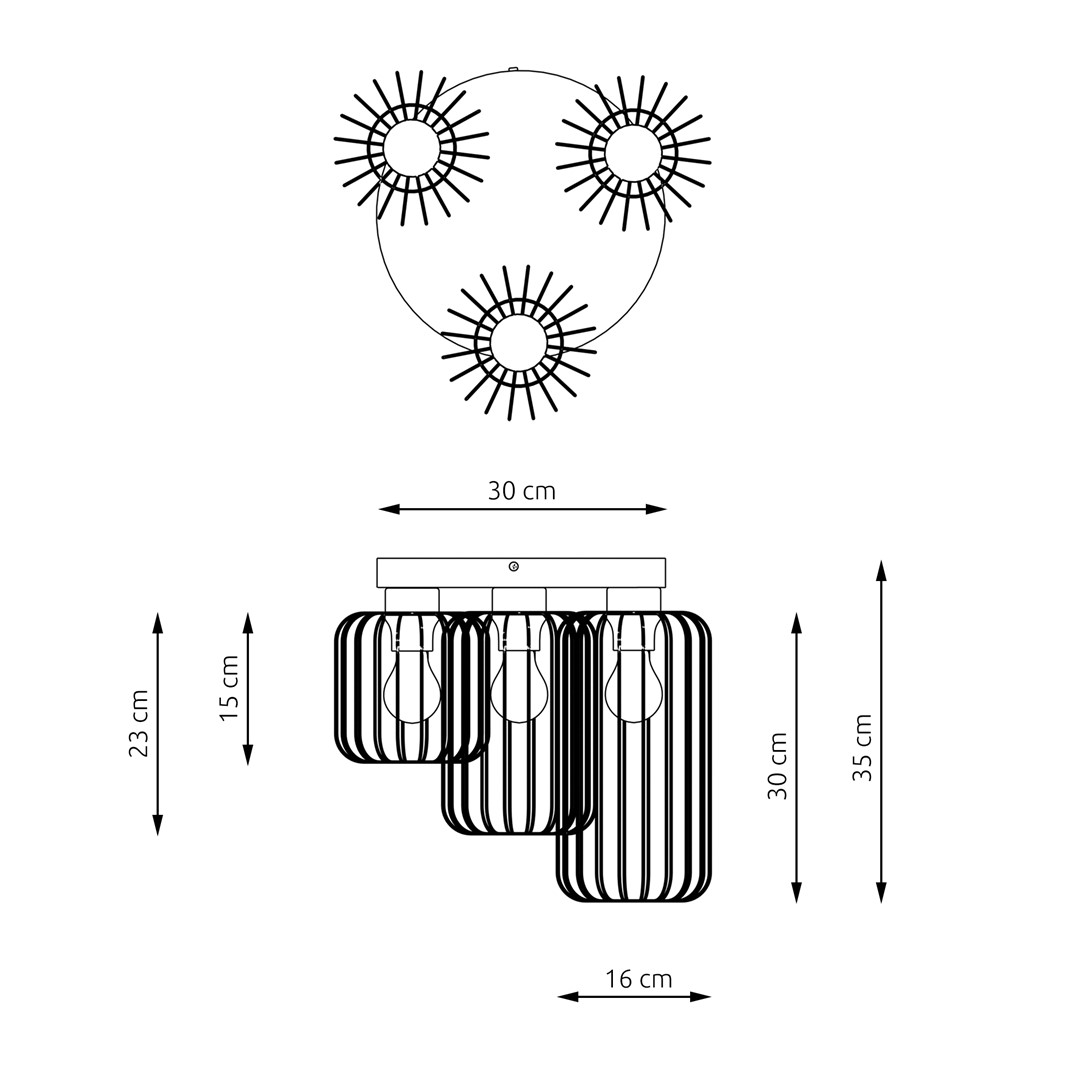 Plafondlamp Daudan Zwart Ø16 cm - Afbeelding 4
