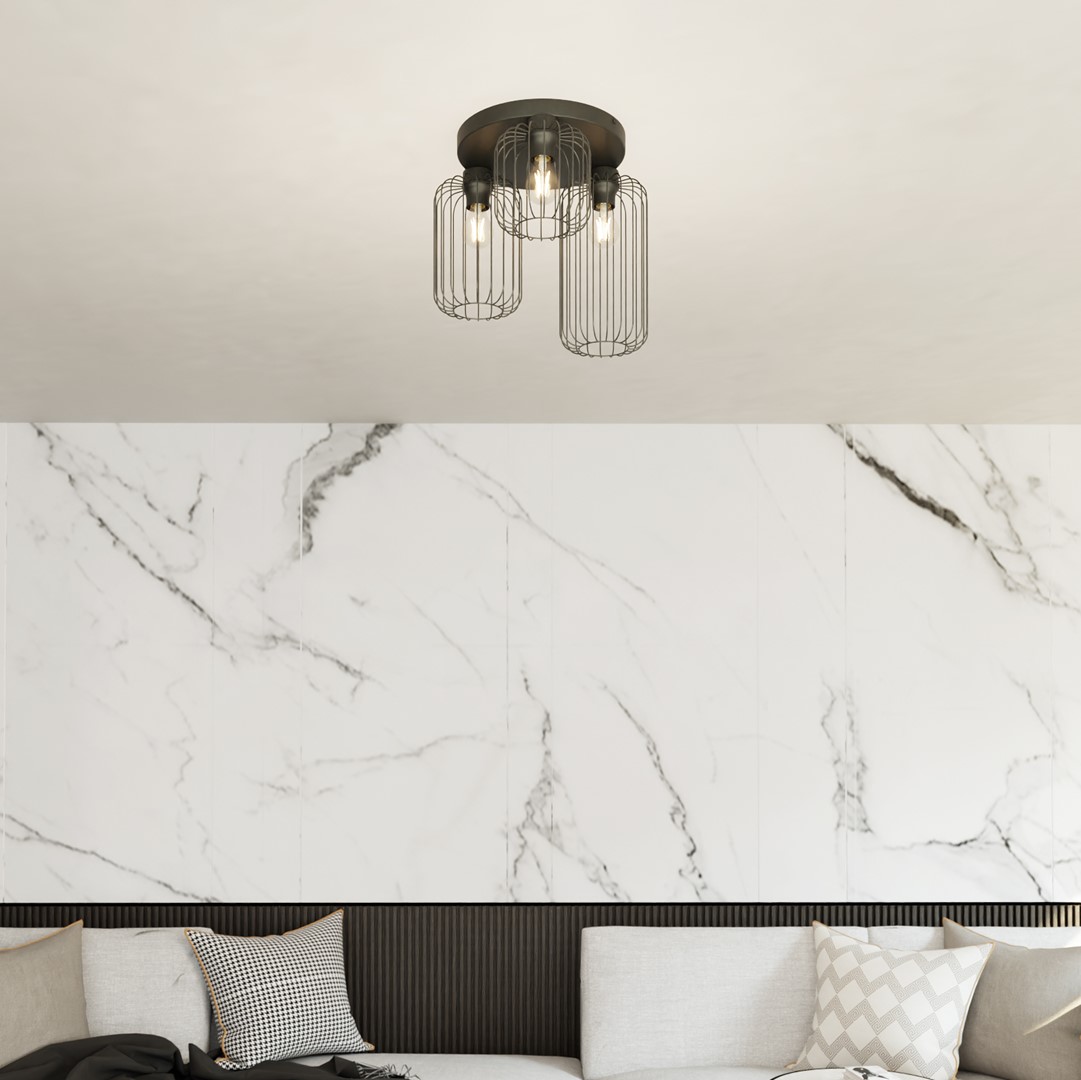 Plafondlamp Prauronte Zwart Ø16 cm - Afbeelding 4