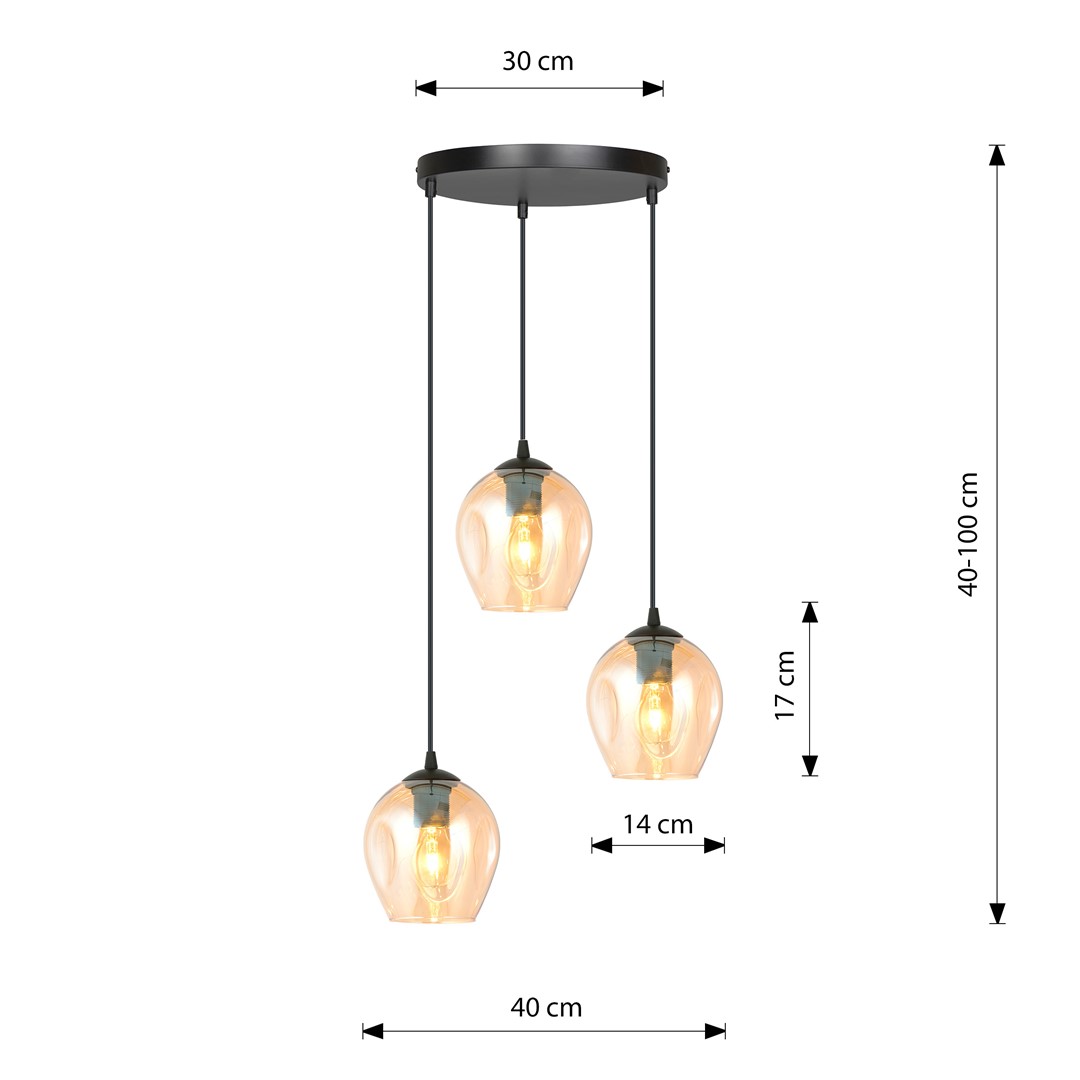 Hanglamp Votund Zwart Ø14 cm - Afbeelding 7