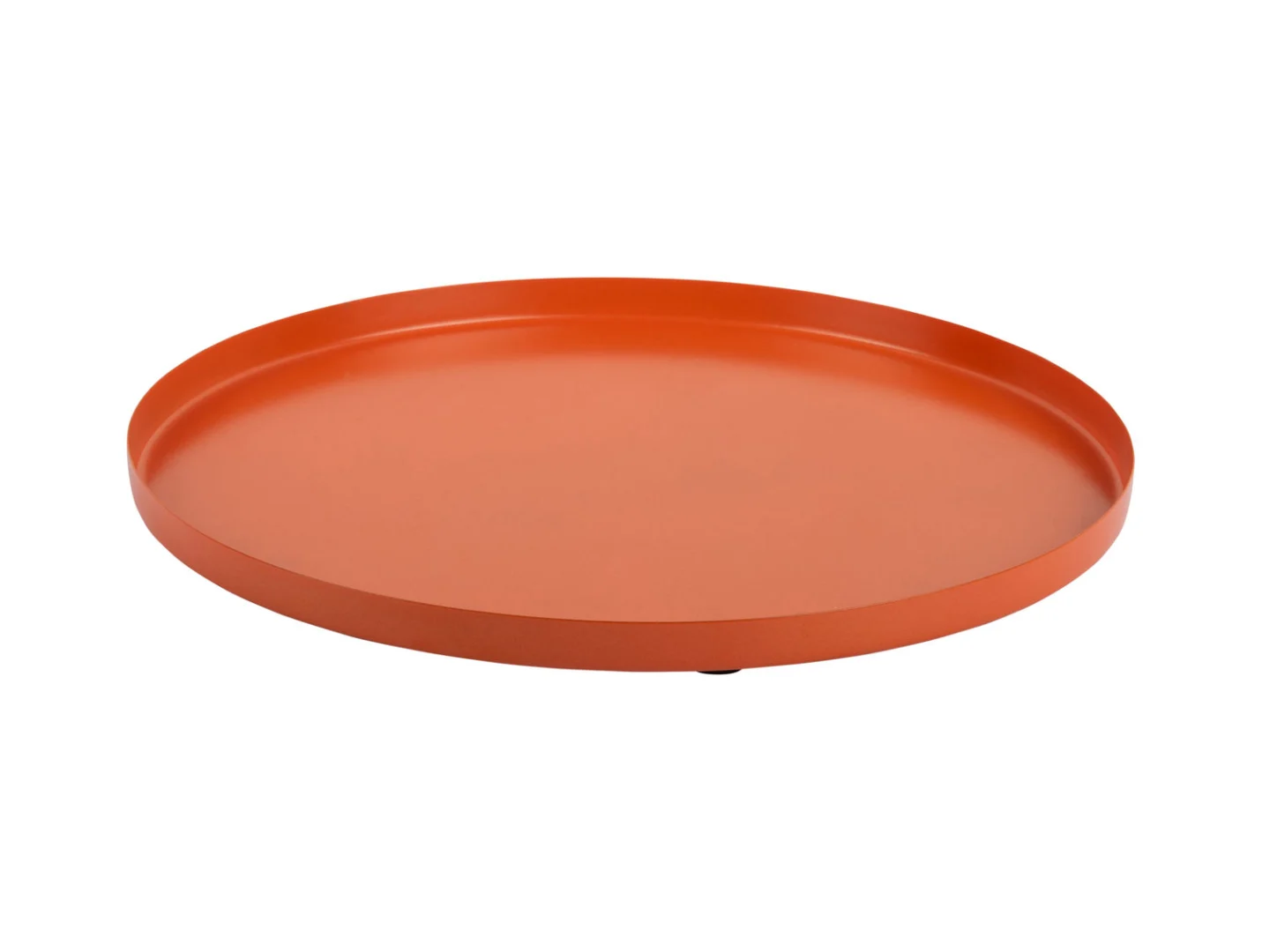 Dienblad Naurmis helder oranje, rond en strak design voor serveren of decoratie in je interieur